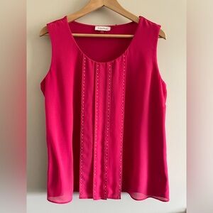 Calvin Klein tank. Pink with embellishments down the front. Size L.